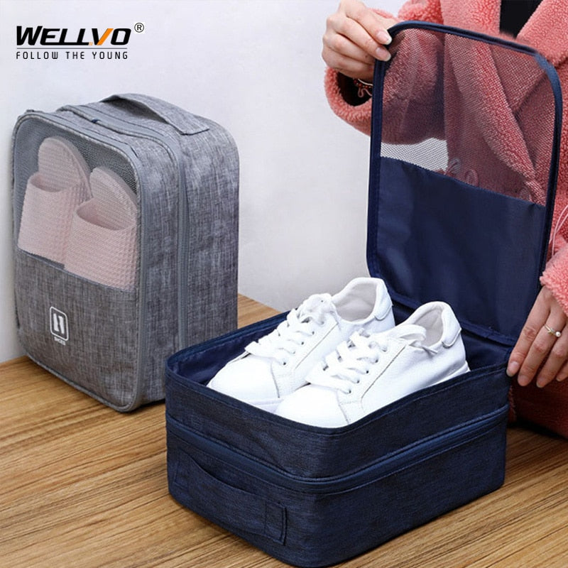 3 Layers Travel Shoe Bag Portable Organizer Storage Pack Bag