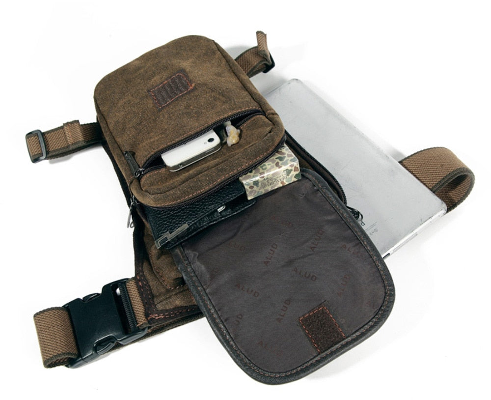 High Quality Canvas Drop Leg Bag Motorcycle/ Multi-purpose Messenger Bag with Belt