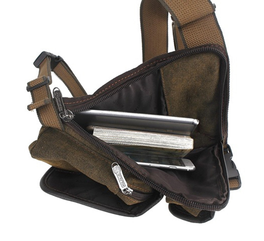 High Quality Canvas Drop Leg Bag Motorcycle/ Multi-purpose Messenger Bag with Belt