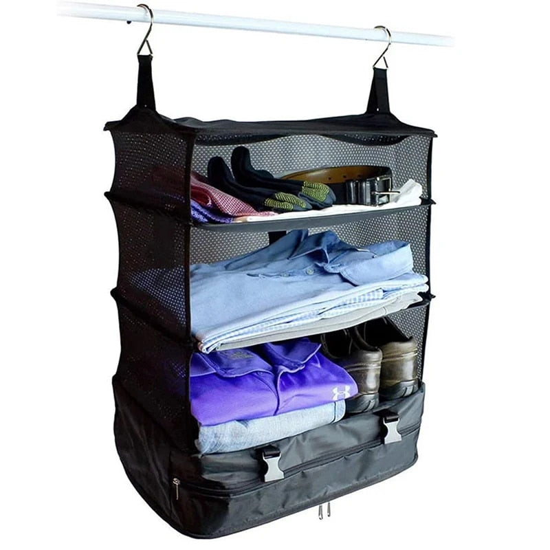 Clothing Storage Hanging Bag Multifunctional Household Travel Clothes Drawer Foldable Wardrobe Organiser Layered Separate Bag